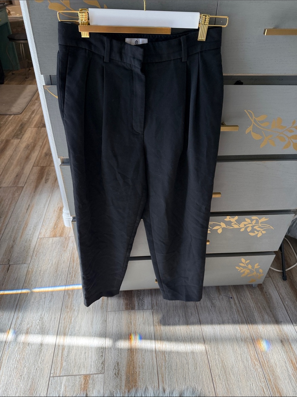 Babaton Black High-Waist Tapered Pants